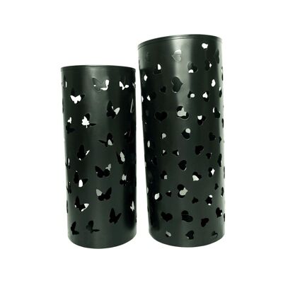 SET 2 BLACK METAL UMBRELLA STANDS HM8521149000