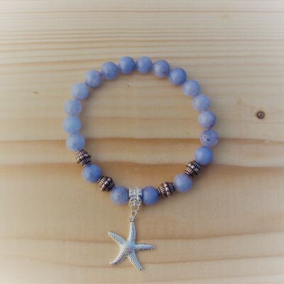 Gemstone bracelet made of light blue agate
