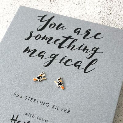 Halloween Witch Sterling Silver Earrings