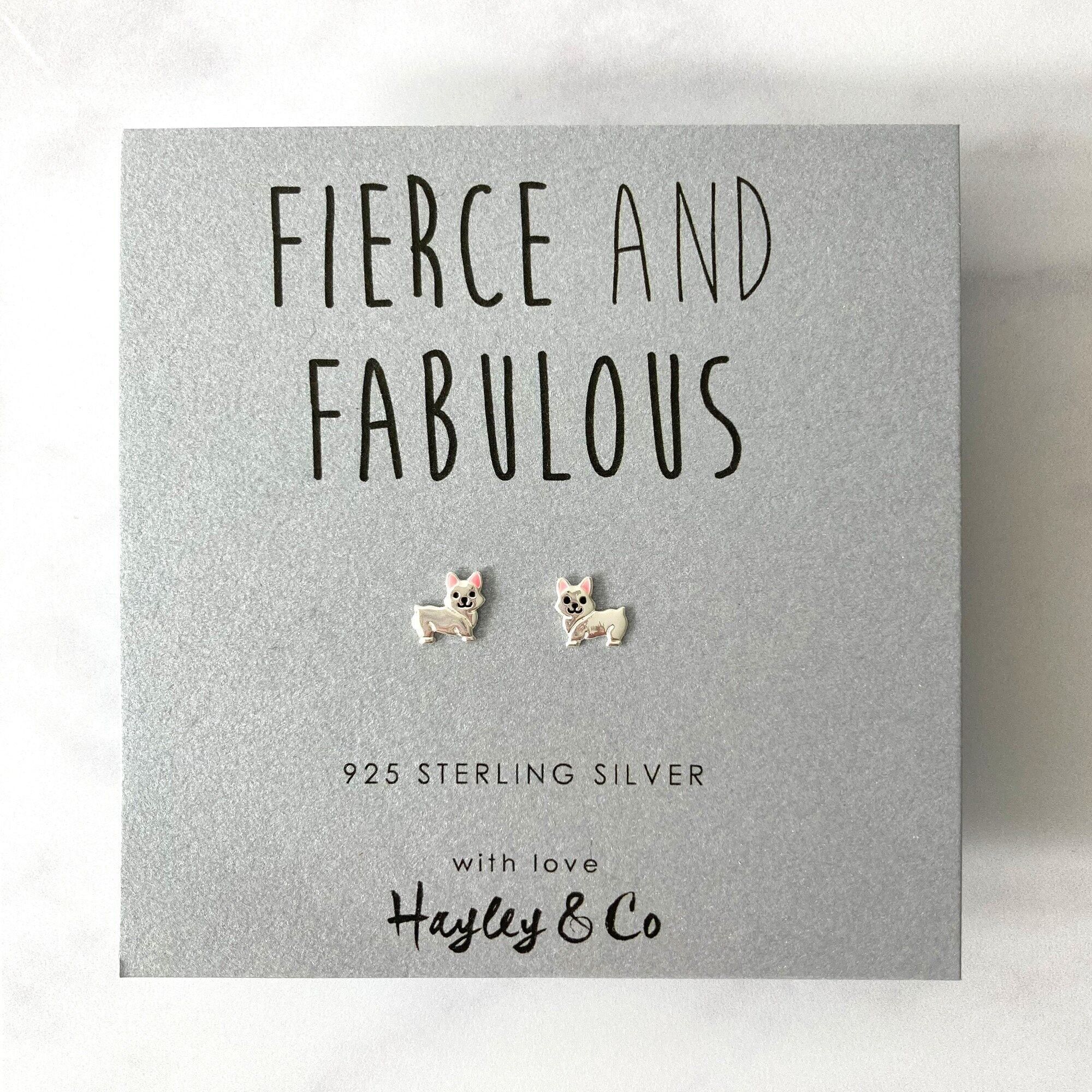 Corgi Hund Sterling Silber Ohrringe