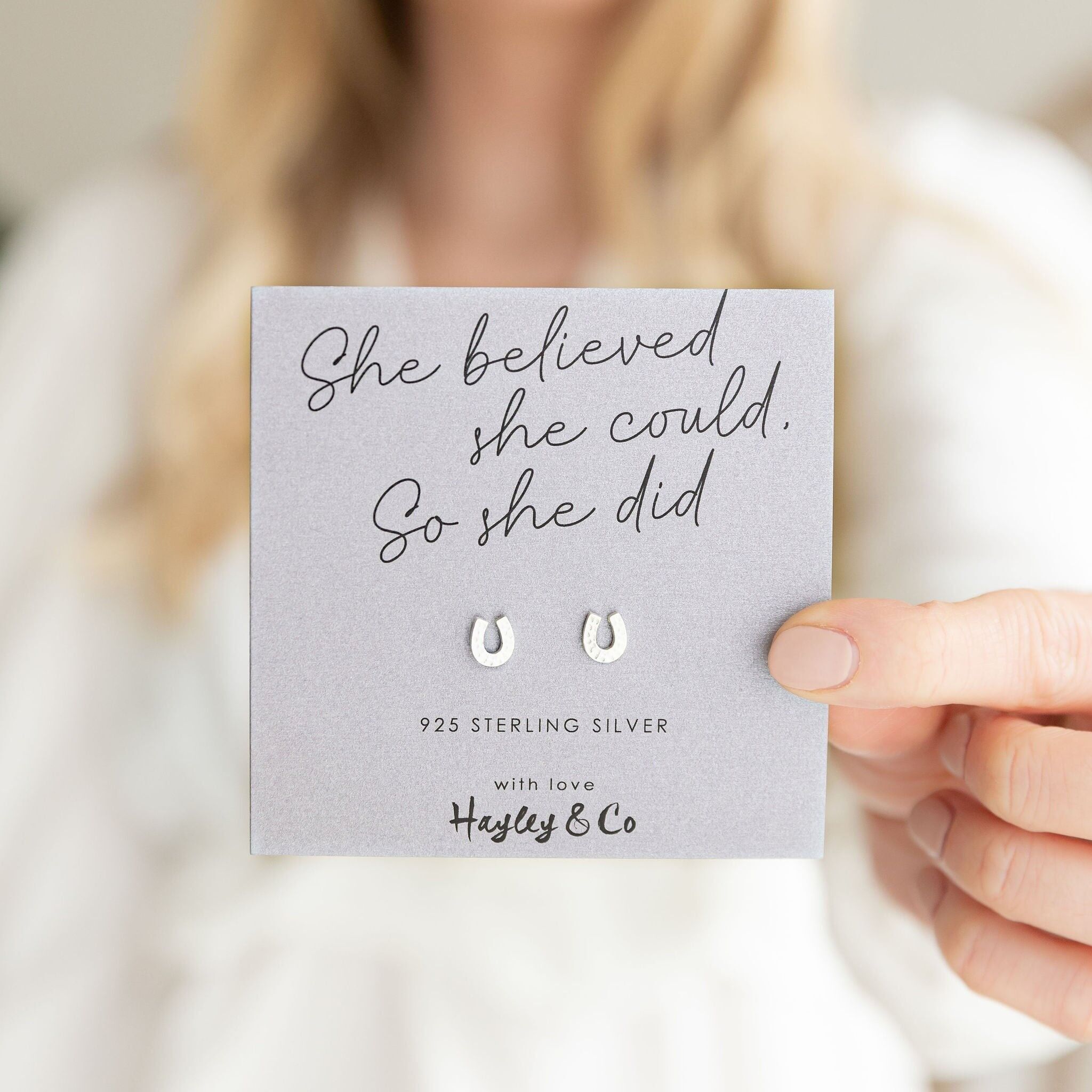 Orecchini in argento sterling a ferro di cavallo