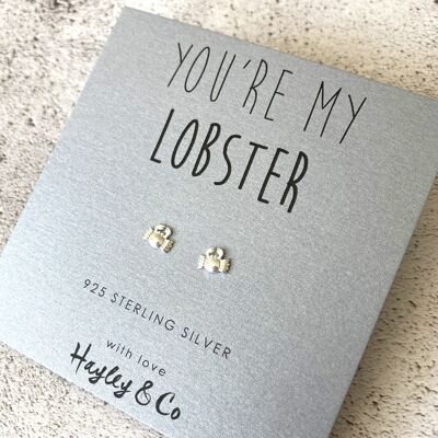 You're my Lobster' Sterling Silver Earrings