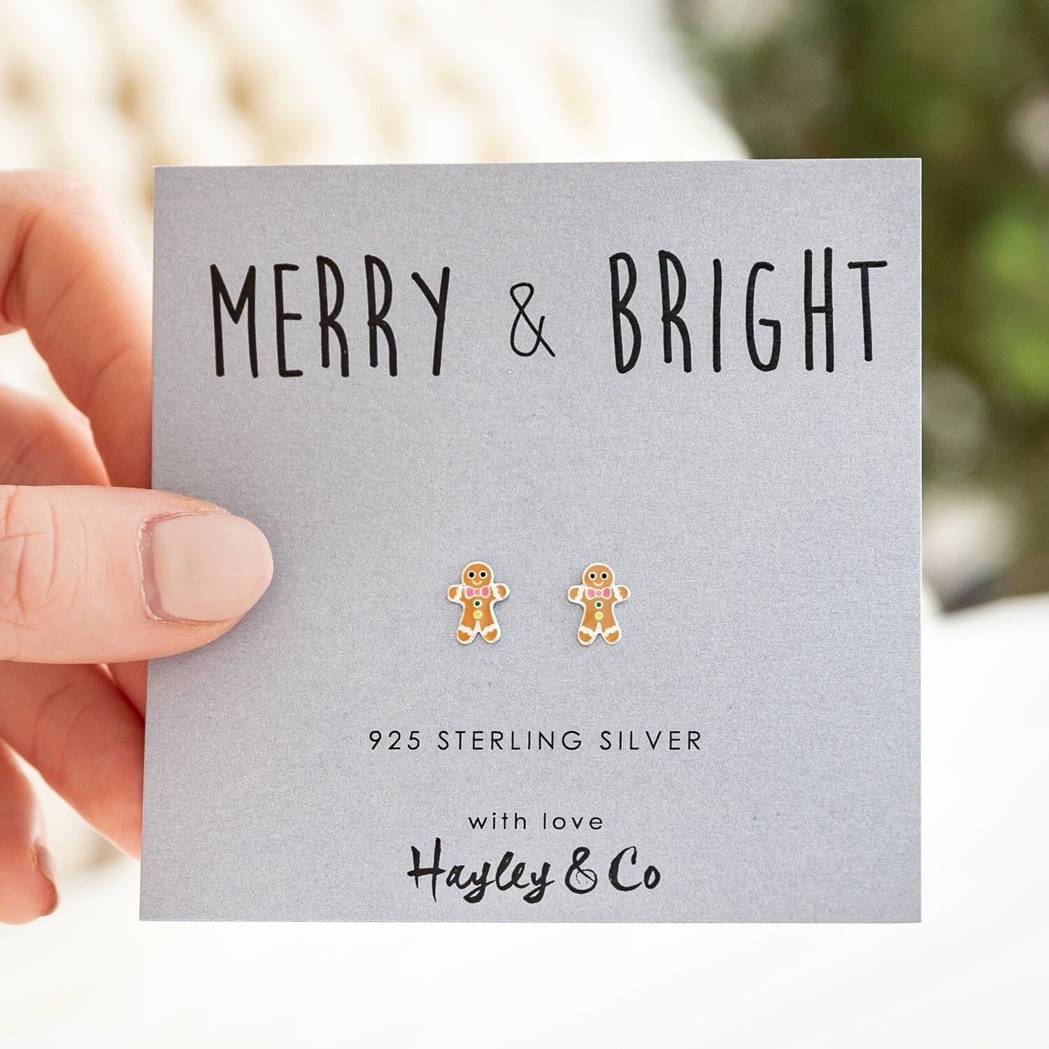 Orecchini in argento sterling con omino di pan di zenzero