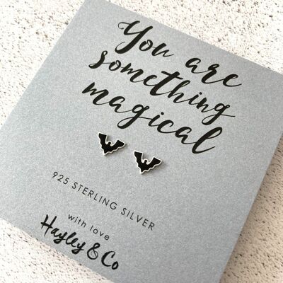 Orecchini in argento sterling pipistrello di Halloween
