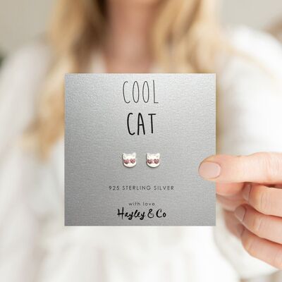 Cool Cat Sterling Silver Earrings