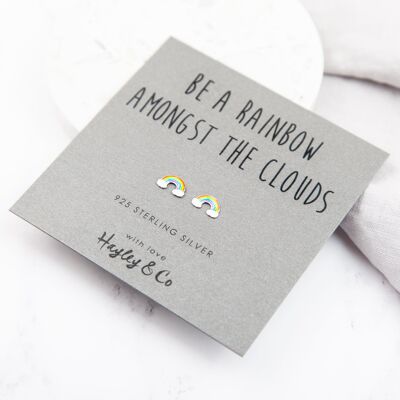 Aretes de plata esterlina con arcoíris