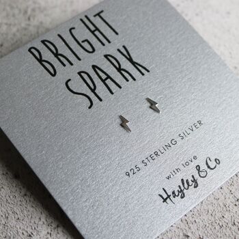 Boucles d'oreilles en argent sterling 'Bright Spark' Lightning Bolt 2