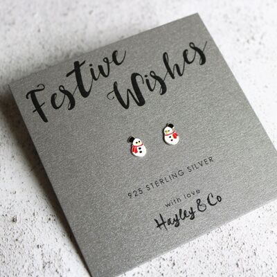 Snowman Sterling Silver Earrings