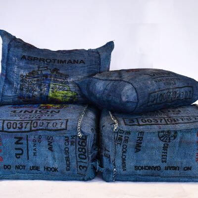 Canapé de sac de café à coussin de sol teint jumbo