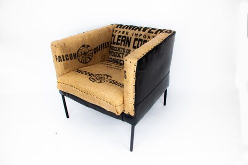 Leather & Coffee Sack Armchair