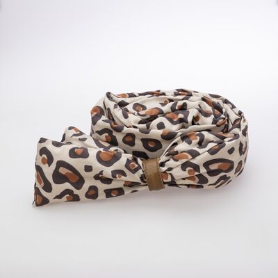 Brown Leopard duck down scarf