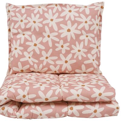 COTTON BEDDING SET BLUSH DAISIES -L--2-4 years