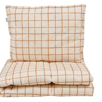 COTTON BEDDING SET CAMEL CHECK -L--2-4 years