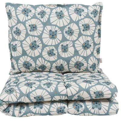 COTTON BEDDING SET DENIM LIONS -XL--4-6 years