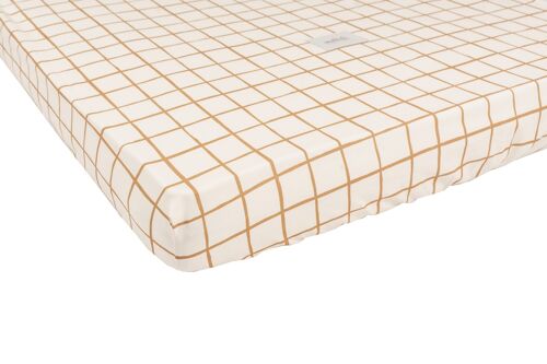 COTTON BEDSHEET CAMEL CHECK M-0-3 years
