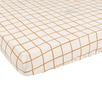 COTTON BEDSHEET CAMEL CHECK M-0-3 years