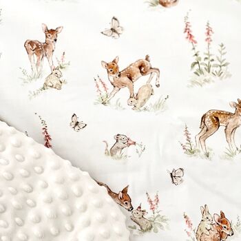 Coussin plat biche et lapin