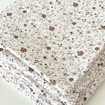 Couverture bébé petites fleurs double face coton