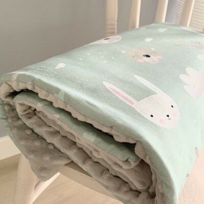 mint green animal head blanket