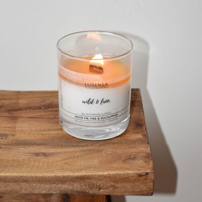 WILD & FREE crackling candle with wooden wick + 100% essential oils