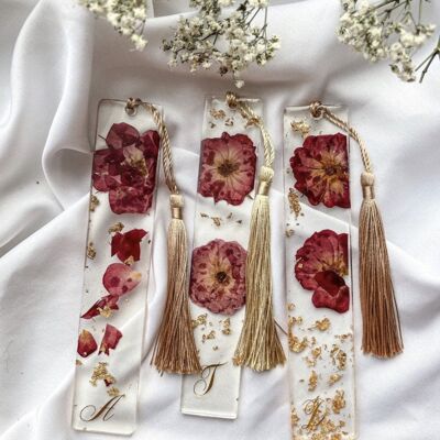 Bookmark Epoxy Resin - Red Flowers