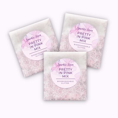 Purpurina biodegradable - Pretty In Pink Mix - Bolsa de 5 ml