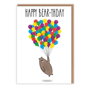 Jolie carte d'anniversaire - Happy Bear-thday 1