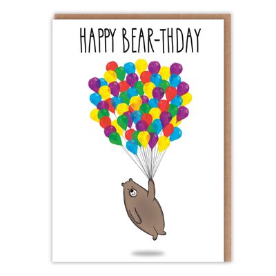 Jolie carte d'anniversaire - Happy Bear-thday