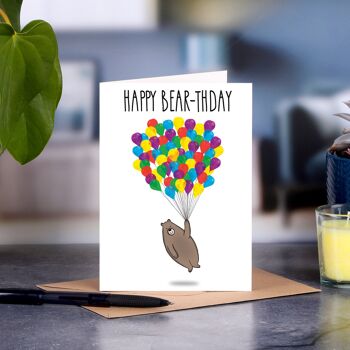 Jolie carte d'anniversaire - Happy Bear-thday 3