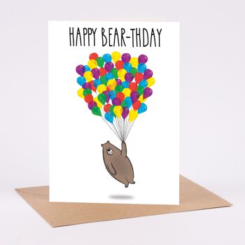 Jolie carte d'anniversaire - Happy Bear-thday 2