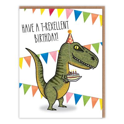 T-Rexellent Birthday Greeting Card