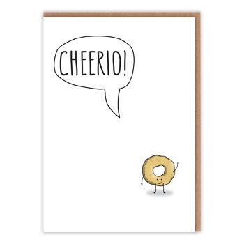 Carte de voeux de départ drôle - Cheerio 1