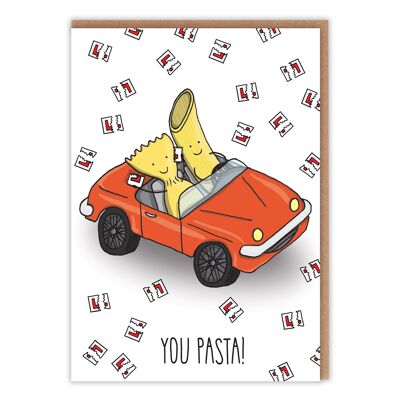 Sie Pasta - bestandene Fahrprüfung Grußkarte