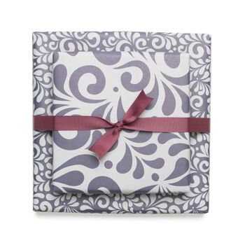 Papier d'emballage de Noël en toile de jute double face "Bembel" motif floral bleu gris en papier 100% recyclé 4