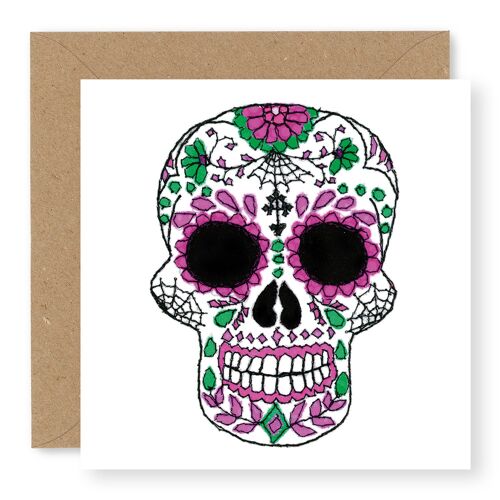 Skull with Webs - Purple and Green