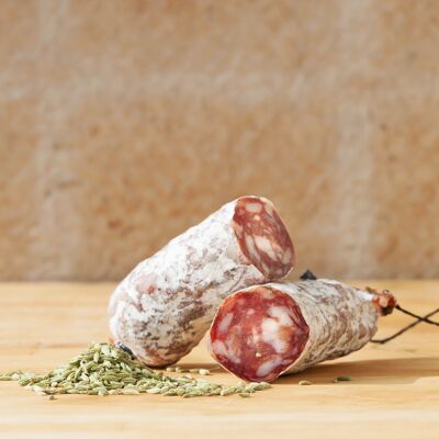 Dried-cured sausage fennelseed