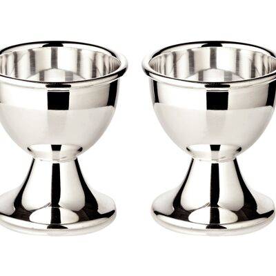 Set of 2 classo egg cups (height 5 cm), classic shape, heavy silver plated