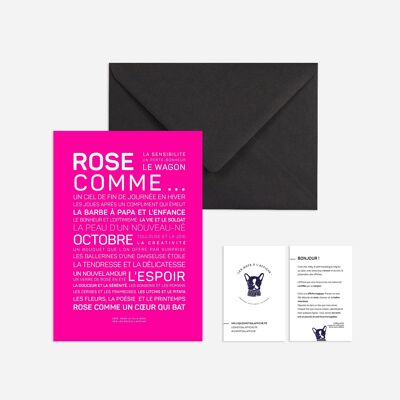 Affiche mini (carte postale) : Rose comme ...