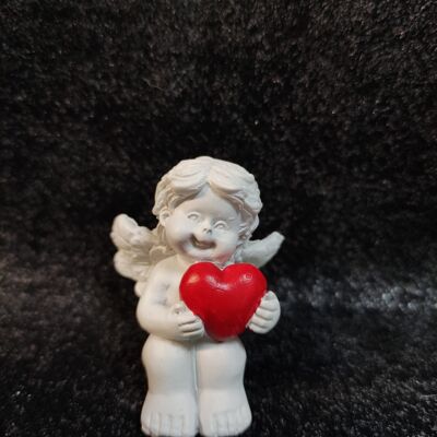 Angelo bambino con cuore rosso n.2 ca.4,3 cm