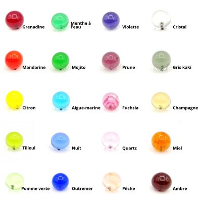 Pendientes de botón 6mm - 20 colores TRANSPARENTES a elegir - CRISTAL DE MURANO - vendidos individualmente
