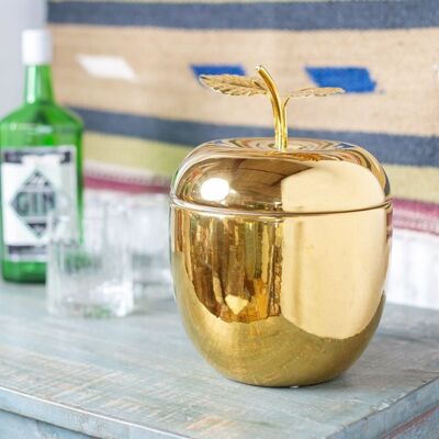 Gold Apple Ice Bucket with Lid