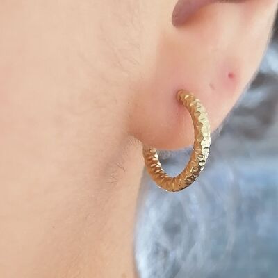 Short thick hoop steel earrings