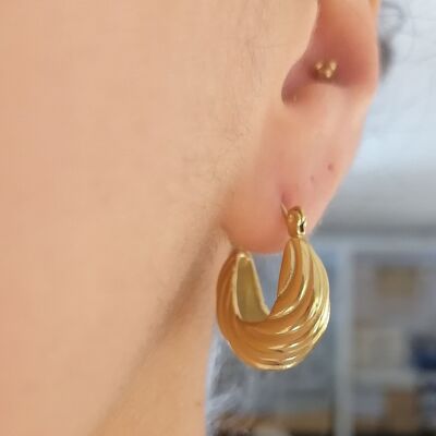 Thick twisted steel earrings