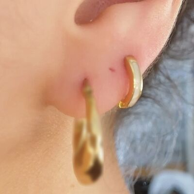 Boucles d'oreilles acier petites créoles émaillée