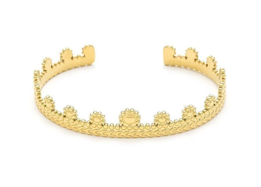 Bracciale rigido in acciaio intrecciato con dettagli floreali