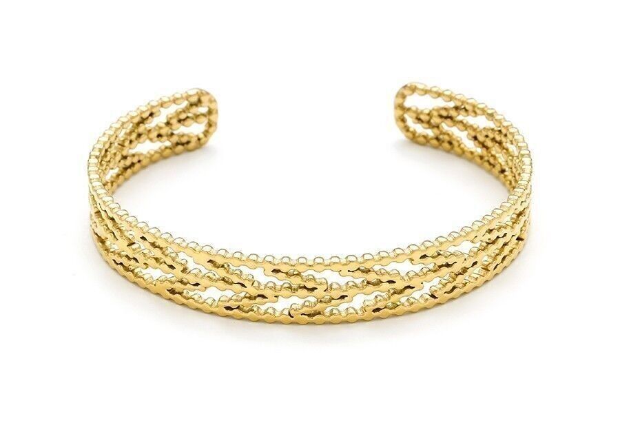 Bracciale rigido con perline in acciaio con motivi a freccia