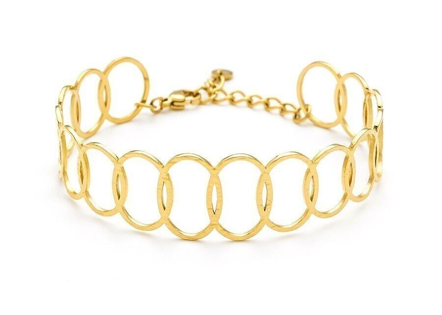 Bracciale rigido in acciaio a cerchio intrecciato