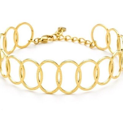 Interlaced circle steel bangle