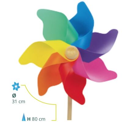 Windmühle 30 cm: Regenbogen