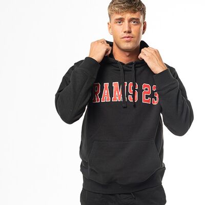 UNIVERSITY RAMS 23 SWEATSHIRT Black Hooded sweatshirt with University print